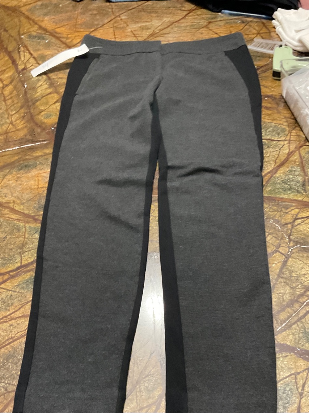 LOFT Charcoal Gray Knit Waistband Pants